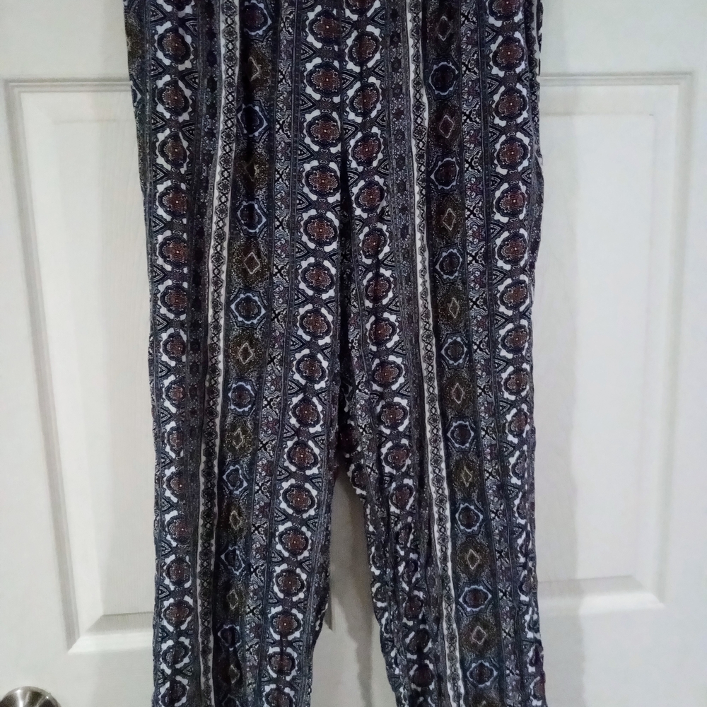 I.N. Studio Blue and Black Wide Leg Pants
